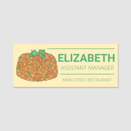 Jollof Rice Nigerian West African Food Cuisine Name Tag