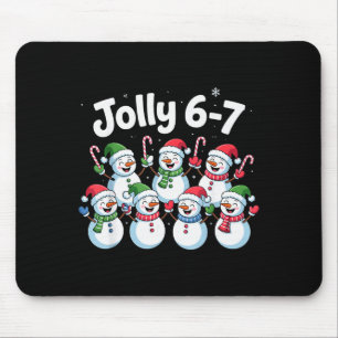 Jolly 6 7 Six Seven Meme Christmas Women Men Kids Mouse Pad