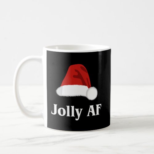 Jolly Af Christmas Santa Hat Coffee Mug