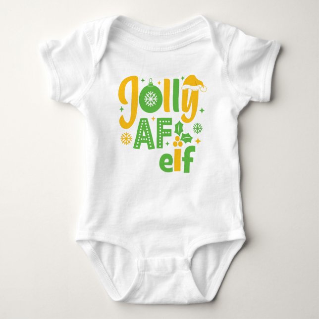 Jolly AF Elf Baby Bodysuit (Front)