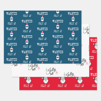 Jolly AF Funny Christmas Set Wrapping Paper Sheets