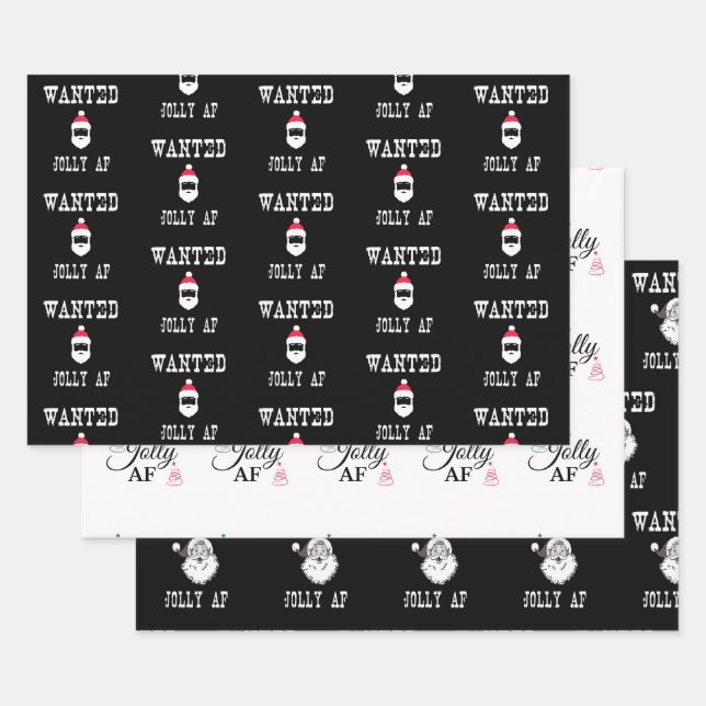 Jolly AF Funny Christmas Set Wrapping Paper Sheets (Set)