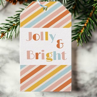 Jolly and Bright Stripe To and From Christmas