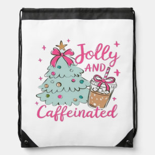 Jolly and Caffeinated Drawstring Bag