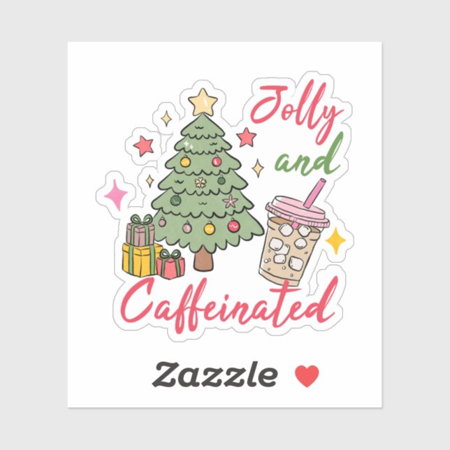 Jolly and Caffeinated Holiday Stickers (Sheet)