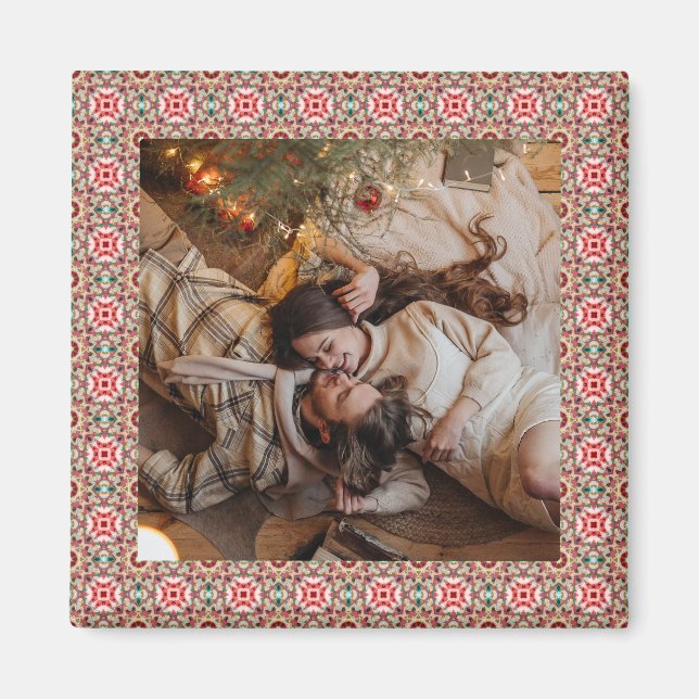  Jolly and Festive Christmas Photo Picture Frame Magnet (Front)