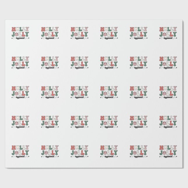 Jolly and Hygienist dental dentist Christmas Santa Wrapping Paper (Flat)