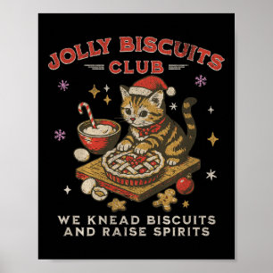 Jolly Biscuits Club _ Vintage Christmas Cat Baker Poster