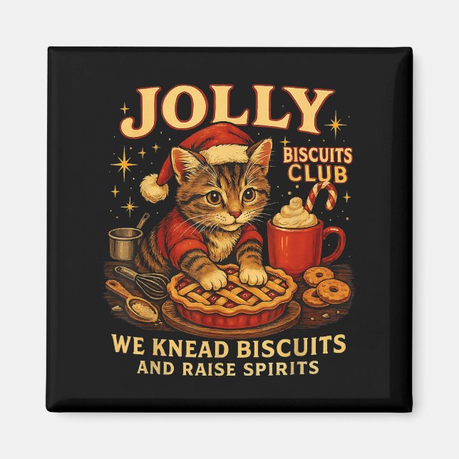 Jolly Biscuits Club We Knead Cat Xmas  Magnet (Front)