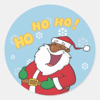 Jolly Black Saint Nicholas Classic Round Sticker by egogenius at Zazzle