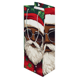 Jolly Black Santa Christmas Gift Bag
