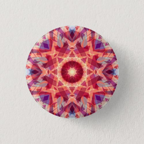Jolly Bright Red Golden Christmas Star Decorative  Button
