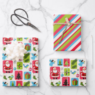 Jolly & Bright: Santa & Friends Wrapping Paper Sheets
