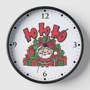 Jolly Cartoon Santa Christmas-67748 Clock