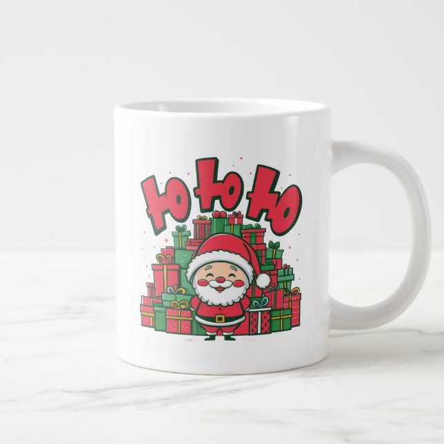 Jolly Cartoon Santa Christmas-67748 Giant Coffee Mug (Right)