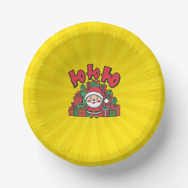 Jolly Cartoon Santa Christmas-67748 Paper Bowls (Front)