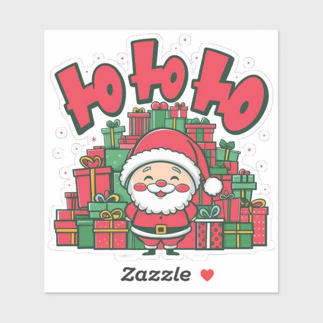 Jolly Cartoon Santa Christmas-67748 Sticker (Sheet)