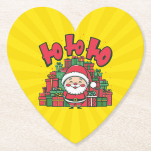 Jolly Cartoon Santa Christmas Paper Coaster