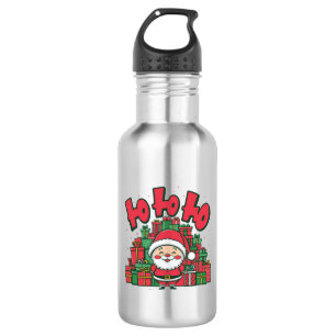 Jolly Cartoon Santa Christmas Stainless Steel Water Bottle
