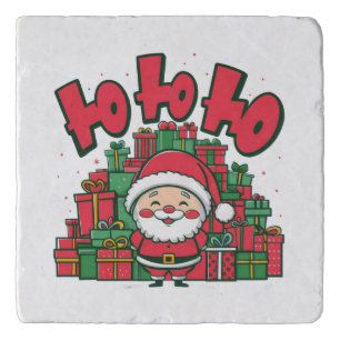 Jolly Cartoon Santa Christmas Trivet