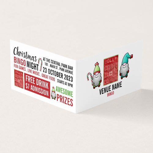 Jolly Christmas Bingo Manager Detailed Business Card