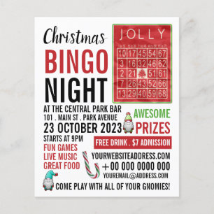 Jolly Christmas, Bingo Night Advertising Flyer