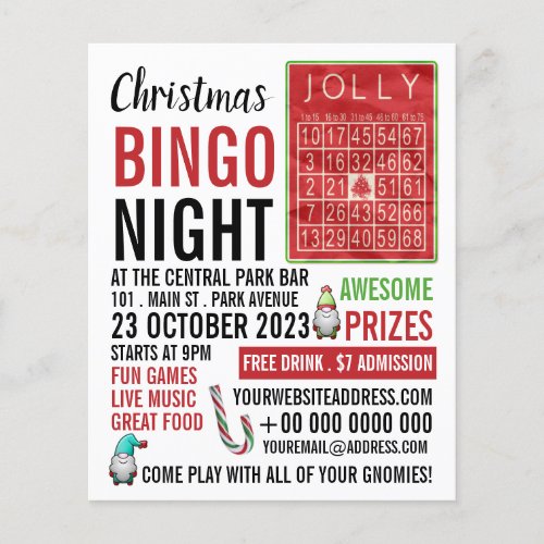 Jolly Christmas Bingo Night Advertising Flyer