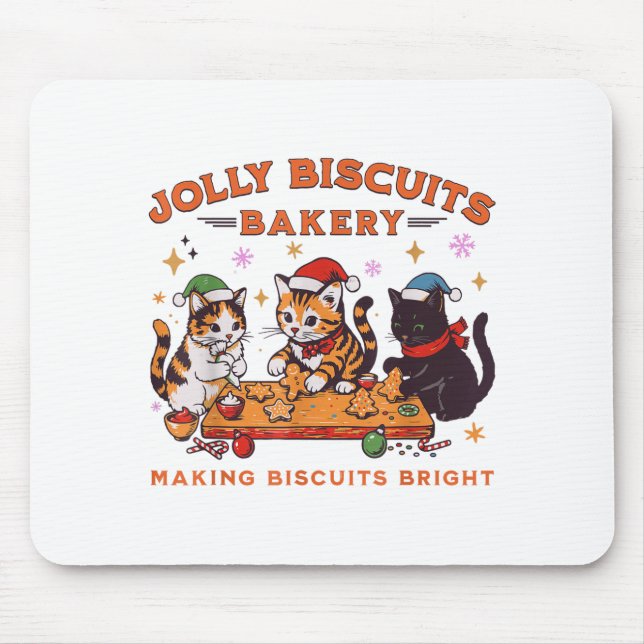 Jolly Christmas Biscuits Bakery Baking Crew Xmas C Mouse Pad (Front)
