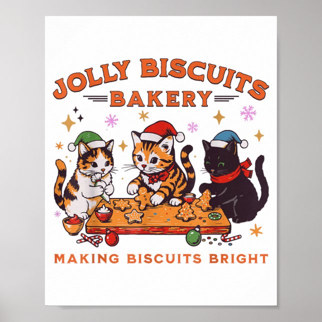 Jolly Christmas Biscuits Bakery Baking Crew Xmas C Poster (Front)