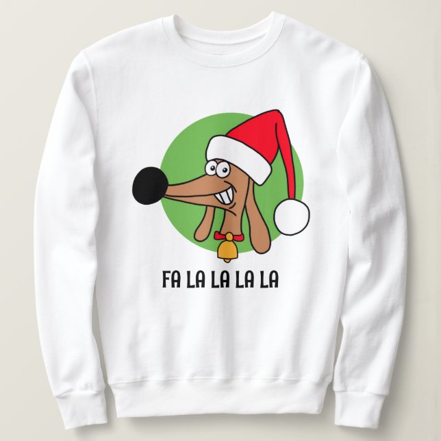 Jolly Christmas Dachshund Sweatshirt (Design Front)