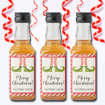 Jolly Christmas Elf Legs Holiday Custom Mini Liquor Bottle Label<br><div class="desc">Fun elf legs wearing red and ivory striped tights and green boots with jingle bells, and your holiday Christmas greeting in chic lettering, personalize these MINI liquor bottle labels to serve at your holiday party or to give as gifts or party favors, business gifts, corporate gifts, CHANGE THE WORDING "Merry...</div>
