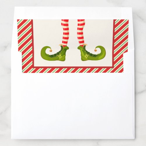 Jolly Christmas Elf Legs Stripes Holiday Envelope Liner