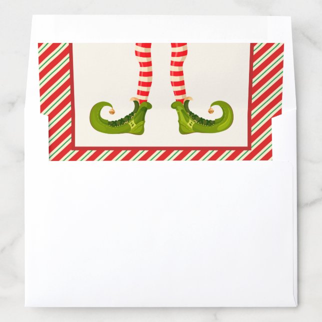 Jolly Christmas Elf Legs Stripes Holiday Envelope Liner (In Envelope)