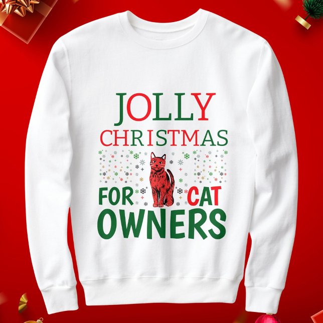 Jolly Christmas For Cat Owners Personalized Cute Sweatshirt (Creator Uploaded)