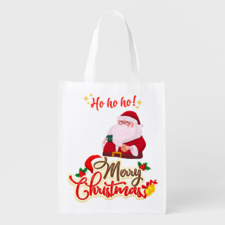 Jolly Christmas Grocery Bag