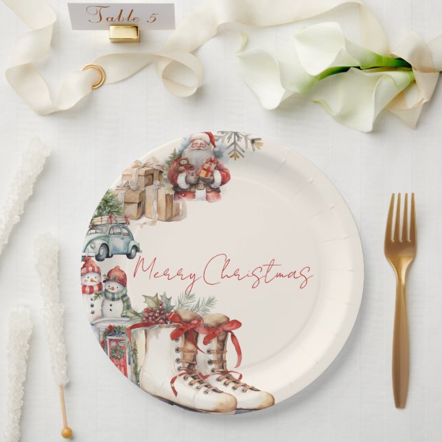 Jolly Christmas Holiday Paper Plates | Party Plate (Wedding)