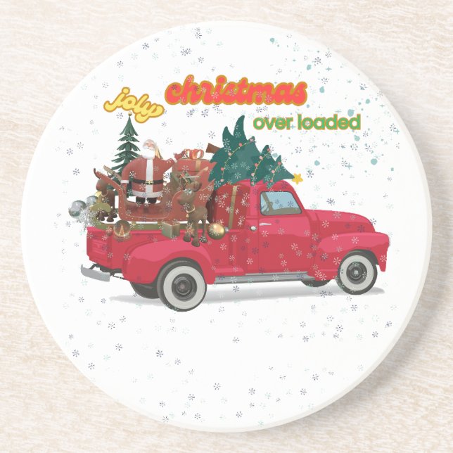 Jolly Christmas Overloaded Truck Coaster (Front)