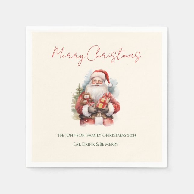 Jolly Christmas Party Paper Napkins (Front)