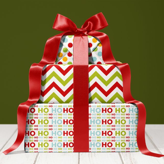 Jolly Christmas Red And Green Holiday Wrapping Paper Sheets (Creator Uploaded)