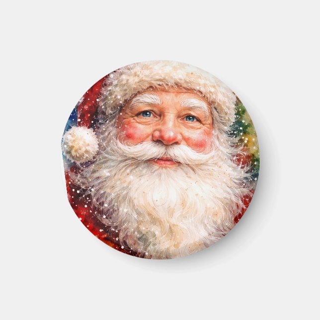 Jolly Christmas Santa Portrait Magnet (Front)