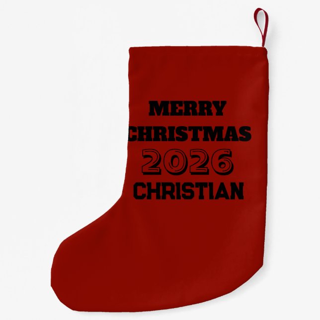 Jolly Christmas Santa Portrait Small Christmas Stocking (Back)