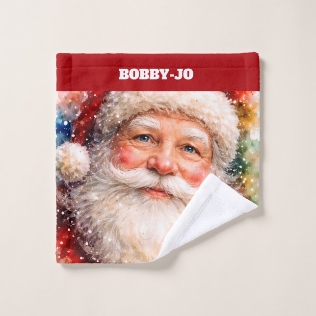 Jolly Christmas Santa Portrait Wash Cloth (Wash Cloth)
