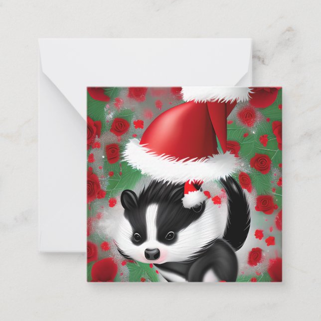 Jolly Christmas Skunk Note Card (Front)