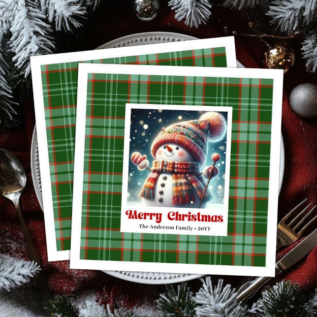 Jolly Christmas Snowman Napkins Personalized Kids  (Jolly Christmas Snowman Napkins Personalized Kids Style

)