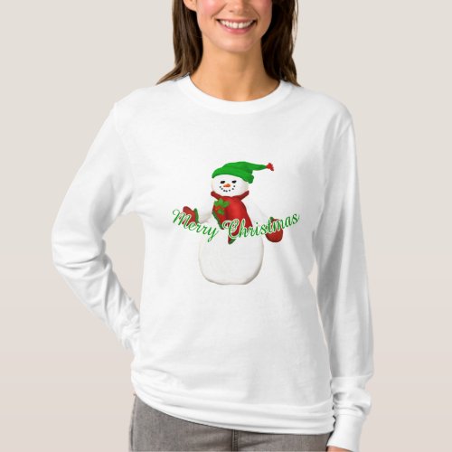 Jolly Christmas Snowman T_shirt