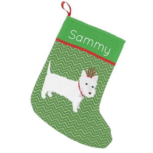 Jolly Christmas West Highland Terrier Small Christmas Stocking