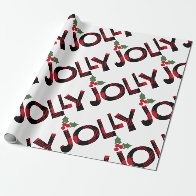 Jolly Christmas Wrapping Paper (Unrolled)