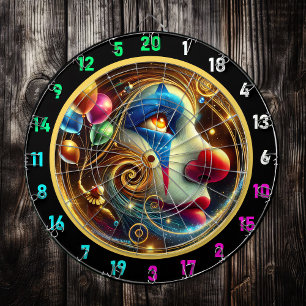 Jolly Clown with Red Nose and Balloons Dart Board