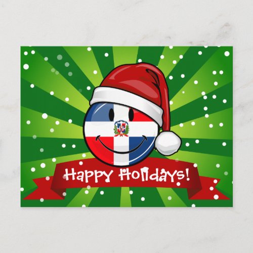 Jolly Dominican Republic Flag Christmas Holiday Postcard