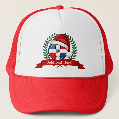 Jolly Dominican Republic Flag Christmas Trucker Hat